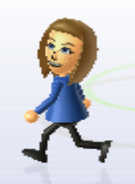 Abby looking northwest while walking in the menu of Wii Play: Motion.