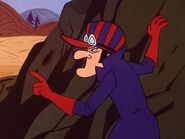 While directing Muttley on the steamroller, Dastardly's mouth disappears for a moment.