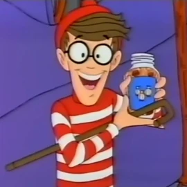 Waldo shows off a jar of Mamma Waldalini's Spaghetti with Extra Garlic