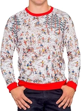 Mad Engine "Where's Waldo? Snow Mountain" Christmas sweater