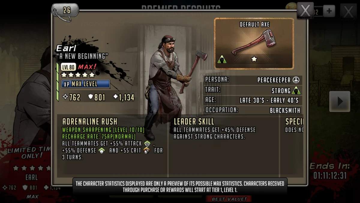 Earl Walking DeadRoad to Survival Wikia Fandom
