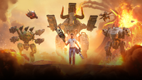 Minos armed with triple Squalls as part of one of the Serious Sam event's official posters