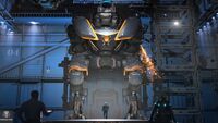 Falcon armed with a Redeemer and dual unseen weapons as seen on a War Robots loading screen