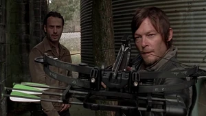 Рик и Дэрил обследуют место встречи