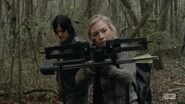 Beth tracking with Daryls crossbow she look so badass