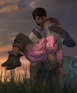 Javier holding Mariana's body