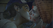 Clementine kisses Gabe