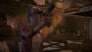 Clementine shooting the walkers after the credits