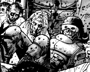 A dead soldier as seen from the comic in Issue 4