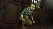 Clem hides from stranger at schoolpng