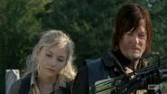 Beth and Daryl sad at loving father grave