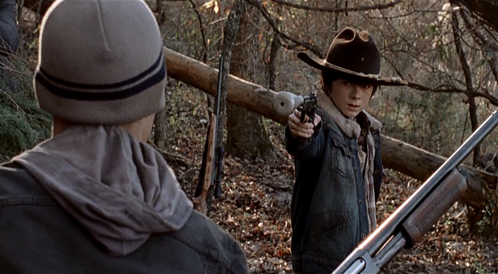 carl that kills people walking dead