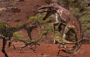 Postosuchus et Coelophysis