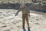Brent Breithaupt in dinosaur trackways