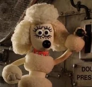 Fluffles pulling a lever