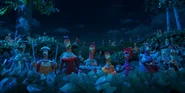 FeathersChickenRun.jpg (231 KB) Feathers' cameo in Chicken Run: Dawn of the Nugget (he is on the far right)