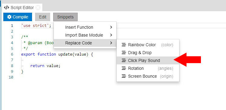 tutorial scripting click play sound