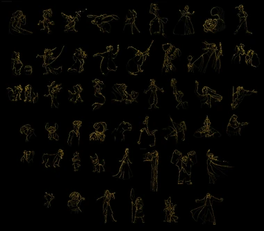Disney legendary characters in tradition of Walt Disney Animation Studios' 100th anniversary celebration during Wish end credits