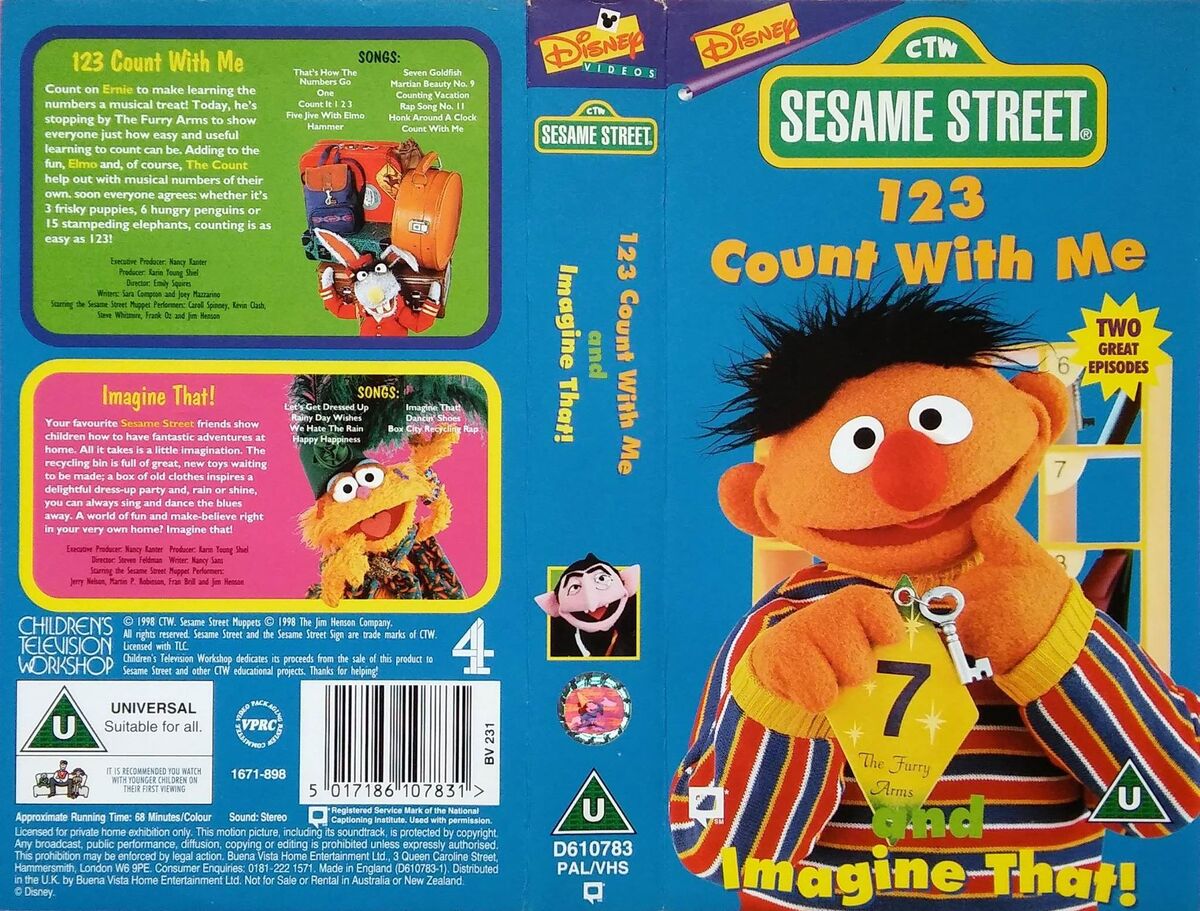 2 Play with me Sesame DVDs and 3 Sesame Street VHS s All Good