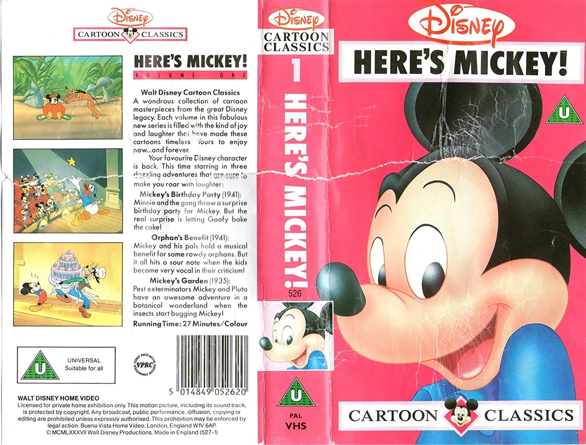 Disney's Cartoon Classics Here's Mickey! Walt Disney Videos (UK