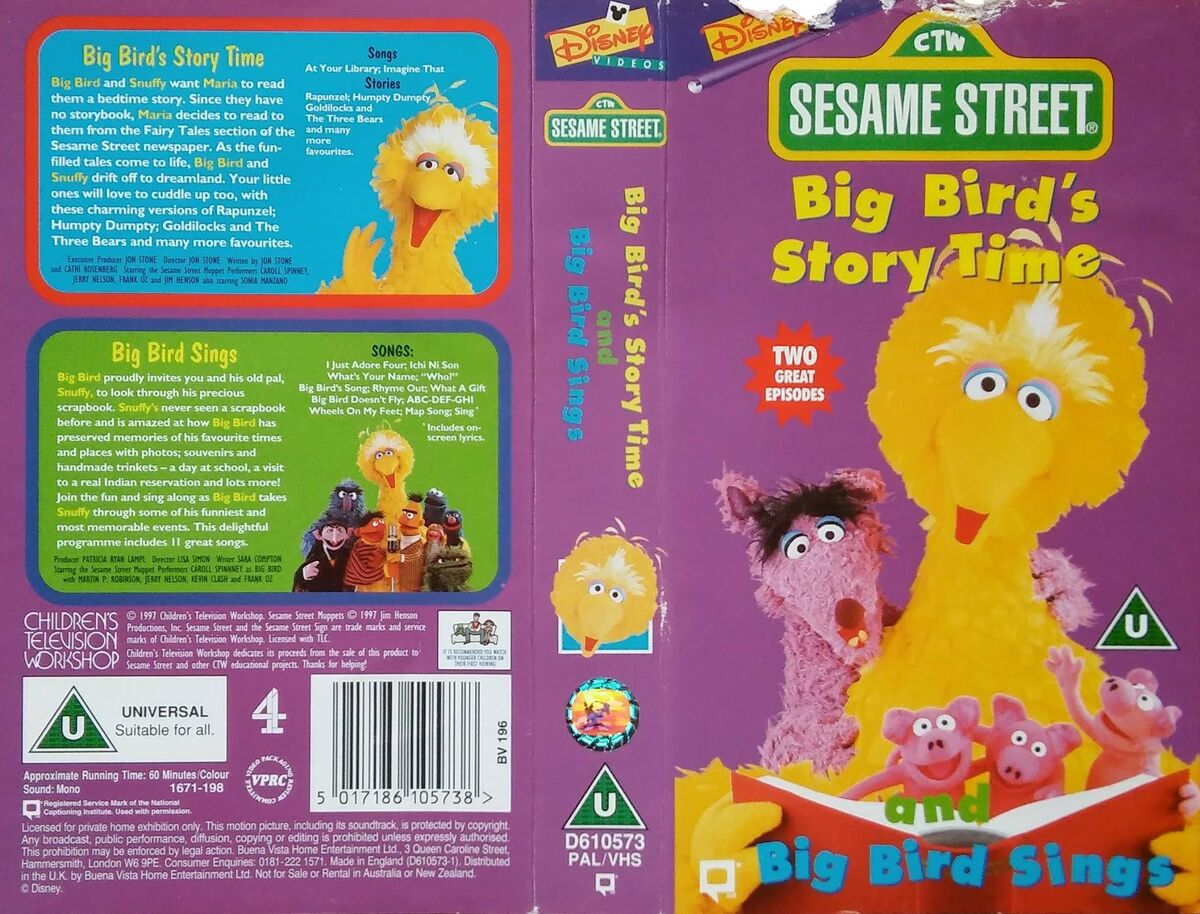 Sesame Street - Big Bird's Story Time and Big Bird Sings | Walt Disney ...