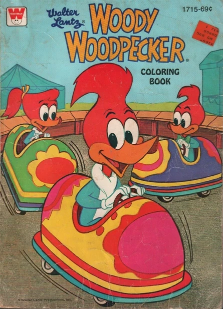 Woody Woodpecker - Bumper Cars - Coloring Book