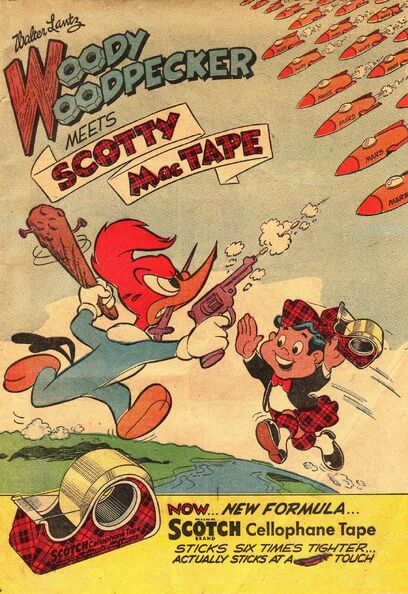 Woody Woodpecker Meets Scotty Mac Tape - Print Ad | Walter Lantz