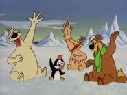 Chilly Willy alongside Maxie, Smedley and Gooney in the opening in the 1970s