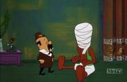 Woody as a figure in The Case of the Elephant's Trunk