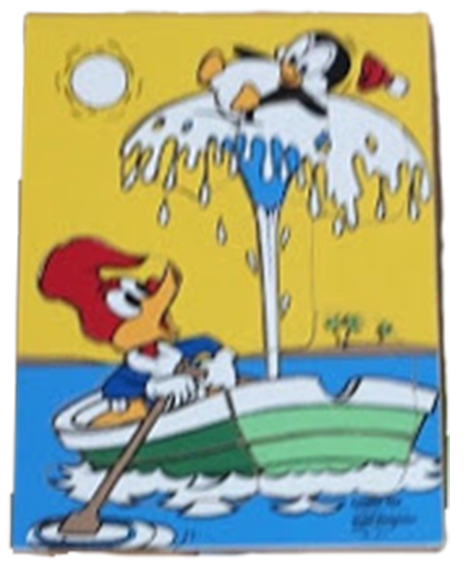 1987 Woody Woodpecker Chilly Willy Freezer Straw. Not Perfect