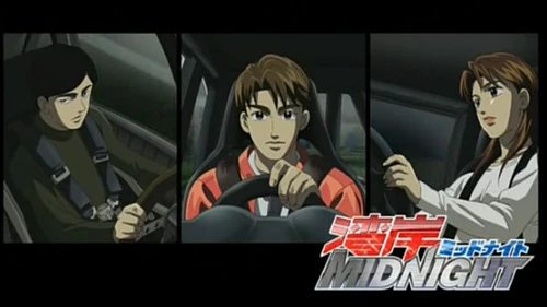 Wangan Midnight's anime, showing the legendary trio in the anime's eyecatch.