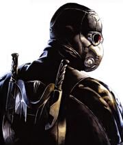 A picture of Wesley as he appeared in the comics wearing the Killer Suit .