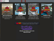 Image of the menu where players select which mode to play from four available banners