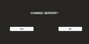 Image of the confirmation screen for changing servers