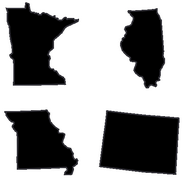 Colorado, Illinois, Minnesota, and Missouri maps