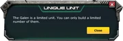 Unique Unit Production Limit Message