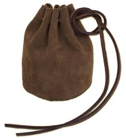 Leather drawstring bag