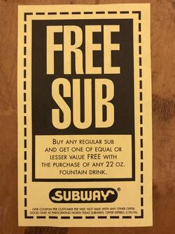 Subway Coupons in Today's Paper & On Today's Front Page 