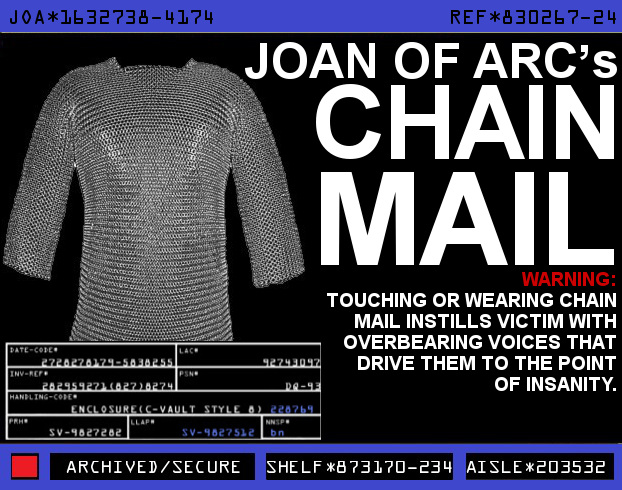 Joan of Arc's Chain Mail, Warehouse 13 Artifact Database Wiki