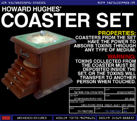 Howard Hughes' Coaster Set Display