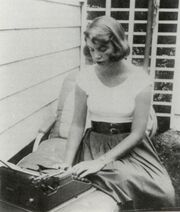 Syliva Plath at her Typewriter.