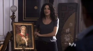 Myka with painting of the Count