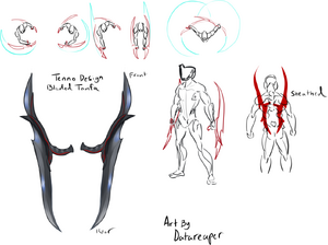 Datareaper's original Blade Tonfa sketch that would become the Kronen.