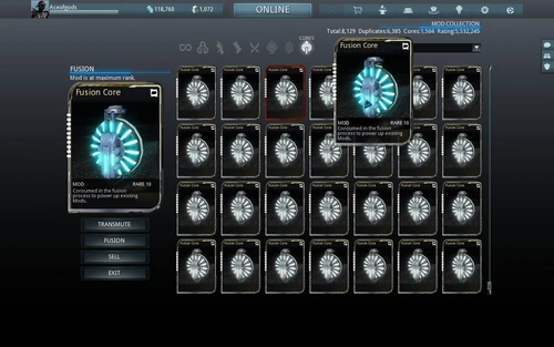 Discontinued Rare 10 fusion cores.