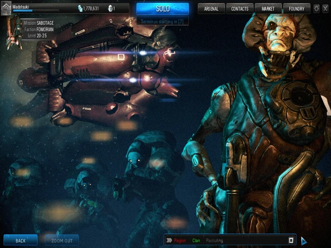 Mission screen for Fomorian Sabotages