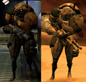 Comparison between Troopers in space (left) and Settlement (right)