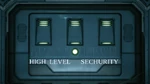 "HIGH LEVEL SECHURITY" - Text displayed on the entrenches of Corpus data vaults.