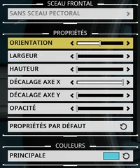 Options de Sceaux pour les Warframes.
