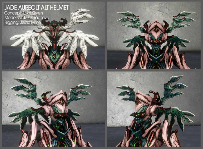 WIP модель альтернативного шлема Джейд Аурелот с раскрытыми крыльями