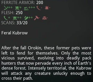 The completed codex entry for the Kubrow.